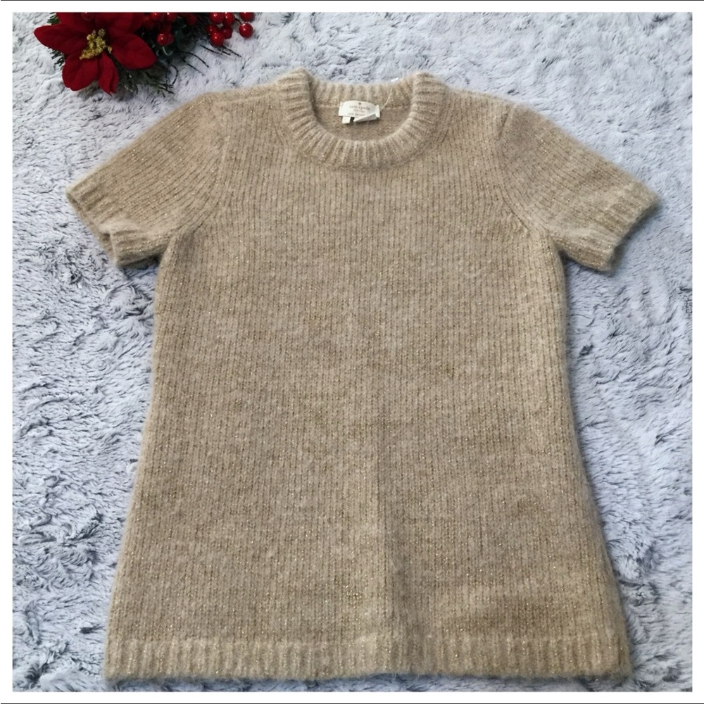 Kate Spade Gold and Beige Short Sleeve Top Size XS